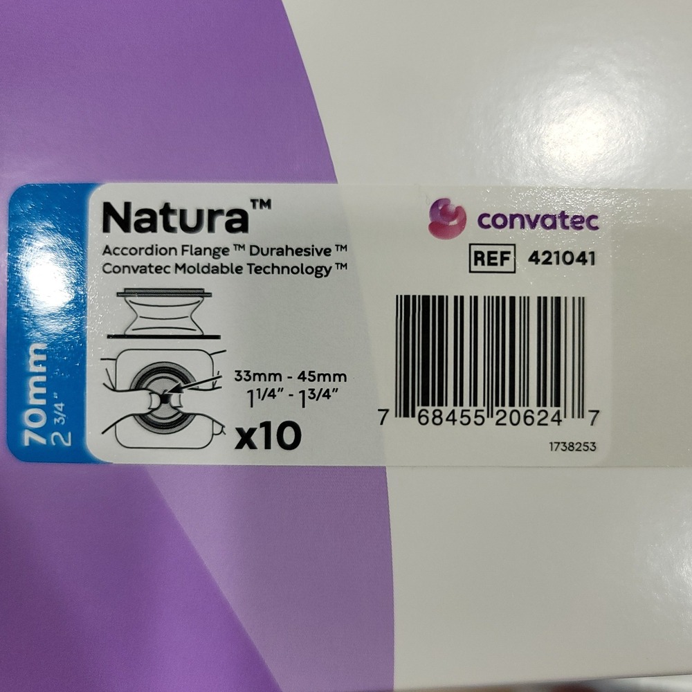 Convatec Natura Accordion Flange Durahesive Moldable 70mm 2 3/4"‎ 10ct New